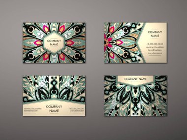 vektör vintage kartvizit set. 