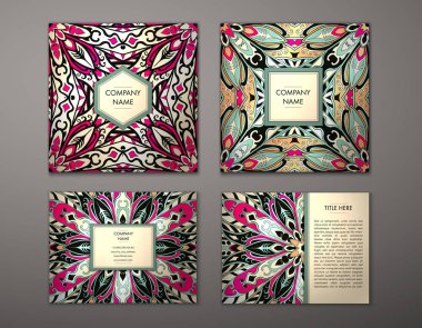 Çiçek mandala desenli el ilanı