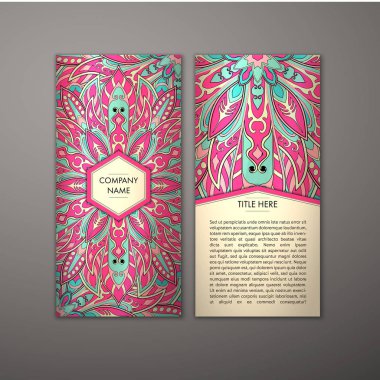 Çiçek mandala desenli el ilanı