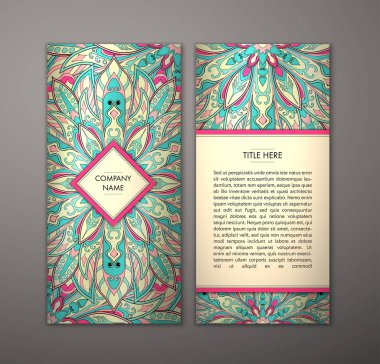 Çiçek mandala desenli el ilanı