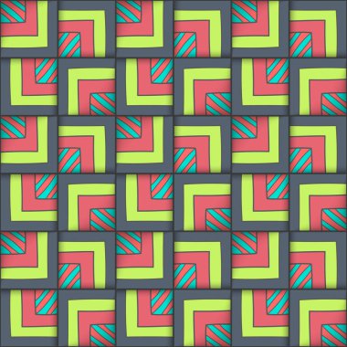 Kareler ile geometrik seamless modeli.