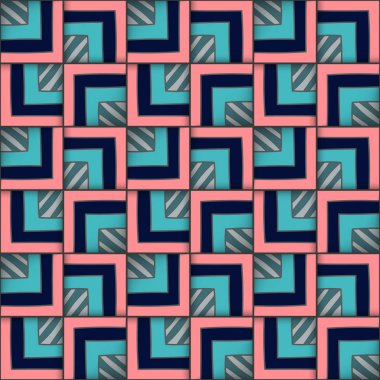 Kareler ile geometrik seamless modeli.