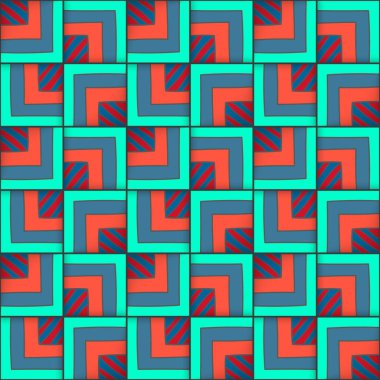 Kareler ile geometrik seamless modeli.