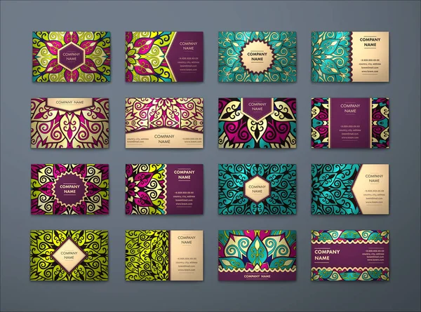 Vektör vintage kartvizit büyük set