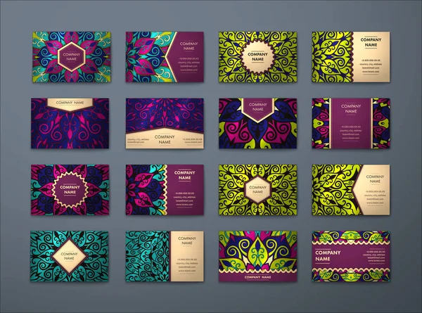 Vektör vintage kartvizit büyük set