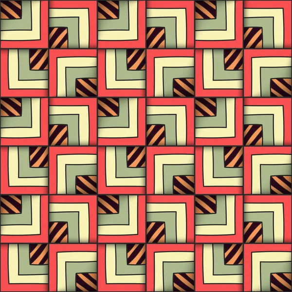 Geometrische naadloze patroon met vierkantjes. — Stockvector