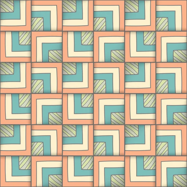 사각형 형상 완벽 한 패턴. — 스톡 벡터