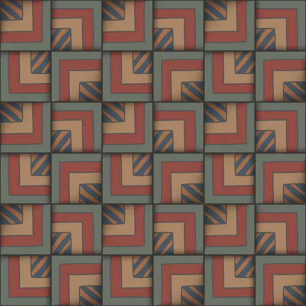 Geometrische naadloze patroon met vierkantjes. — Stockvector