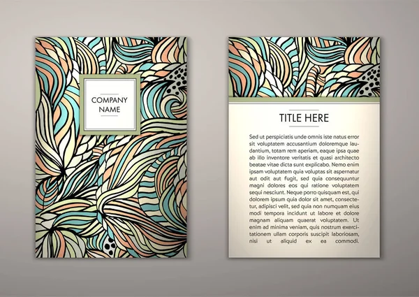 Plantilla de folleto con adorno abstracto — Vector de stock