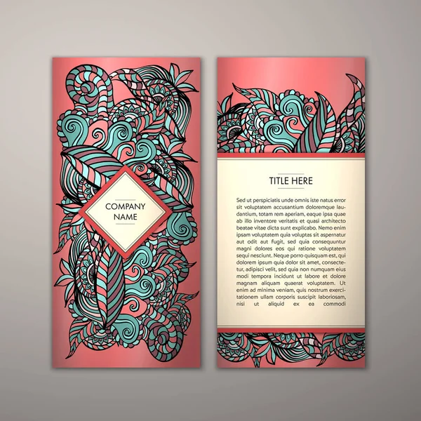 Sjabloon folder met abstract ornament — Stockvector
