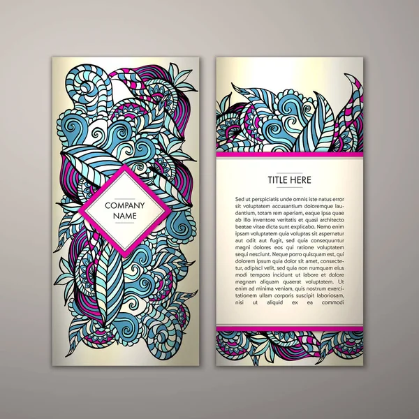 Sjabloon folder met abstract ornament — Stockvector