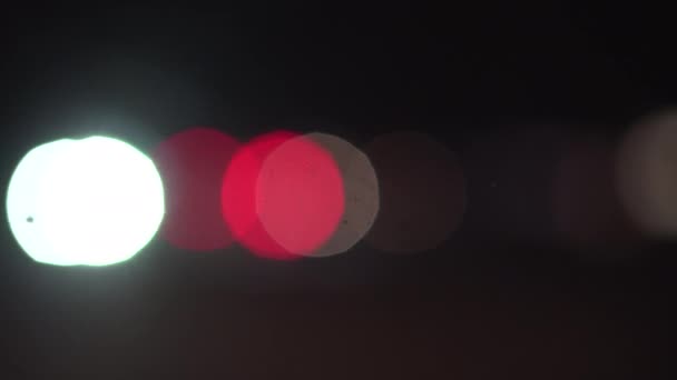 Bokeh, driving on the night highway — Stock Video