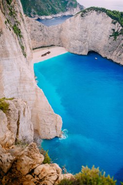 Navagio Körfezi Batık Sahili Yunanistan, Zakynthos, yaz günü