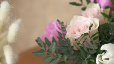 A detailed closeup of a flower bouquet.
