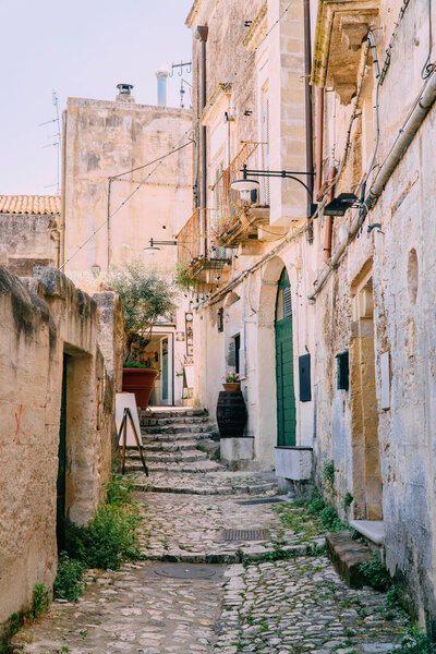 View of the street of the old Italian city.