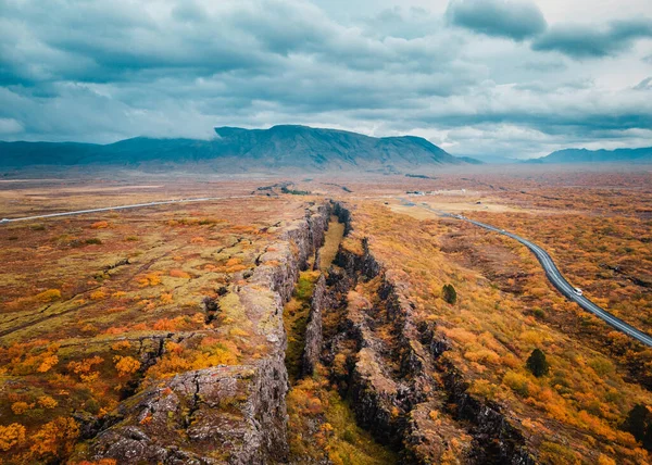 Cañón en el parque nacional Thingvellir, Islandia — Foto de Stock