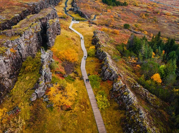 Cañón en el parque nacional Thingvellir, Islandia — Foto de Stock