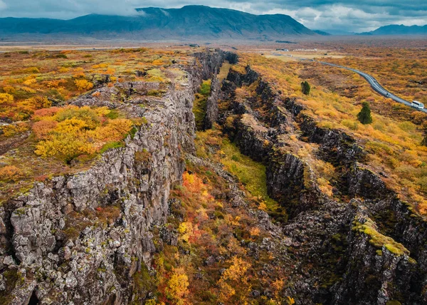 Φαράγγι στο εθνικό πάρκο Thingvellir, Ισλανδία — Φωτογραφία Αρχείου