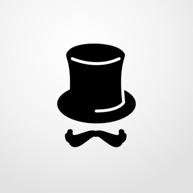 şapka ve bıyık simgesi. düz tasarım