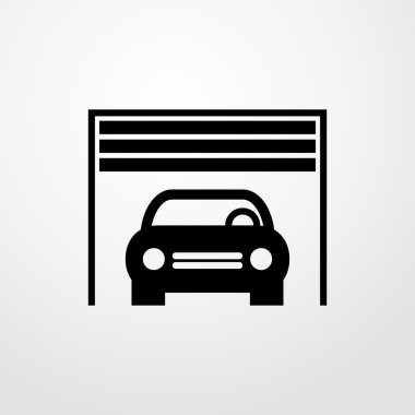 Araba garaj simgesi. düz tasarım