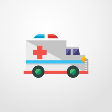 Ambulans simgesi. Düz tasarım