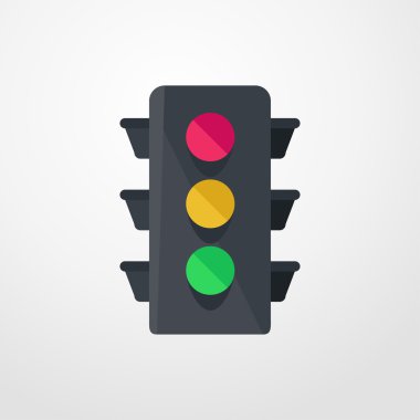 trafik ışığı simgesi. Düz tasarım