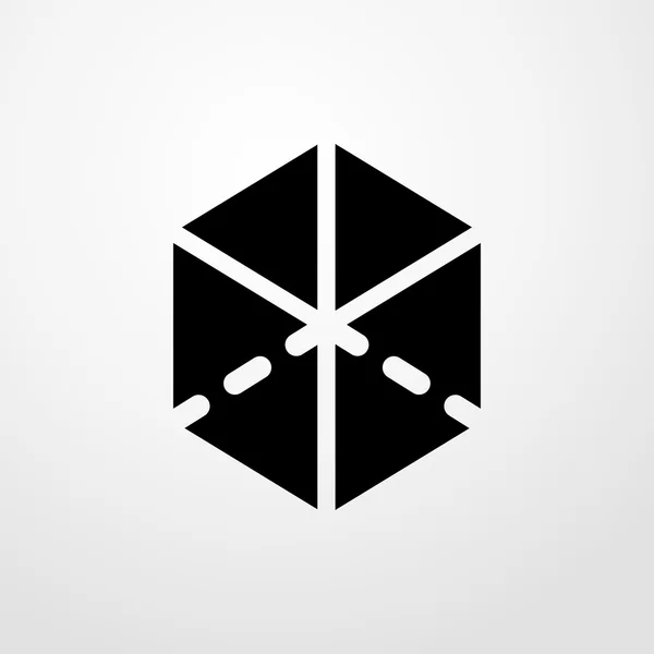 Icona del cubo. design piatto — Vettoriale Stock