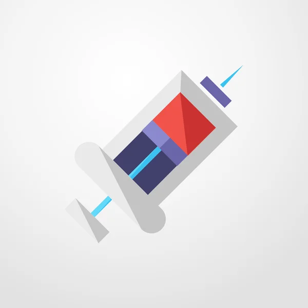 Syringe icon. flat design — Stock Vector
