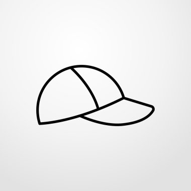 beyzbol kap simgesi. düz tasarım