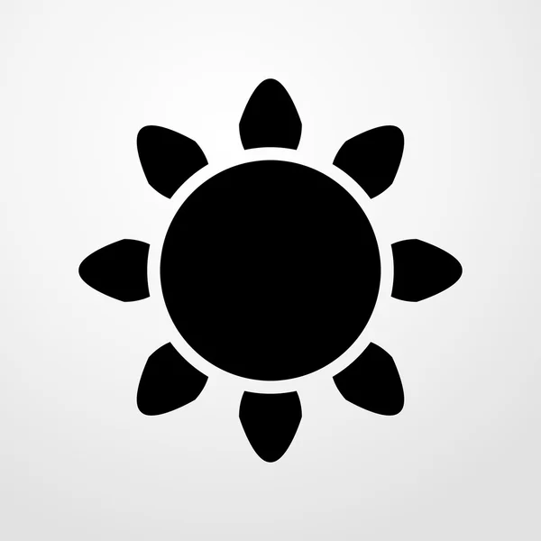 Het pictogram van de zon. Platte ontwerp — Stockvector