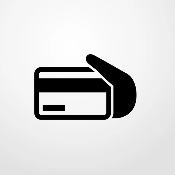 Πιστωτική κάρτα στο χέρι εικονίδιο. επίπεδη σχεδίαση — Διανυσματικό Αρχείο