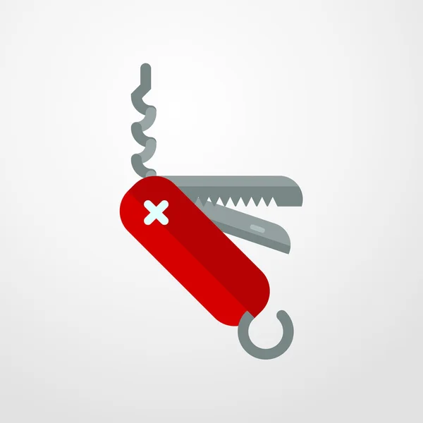 Cuchillo suizo icono. diseño plano — Vector de stock