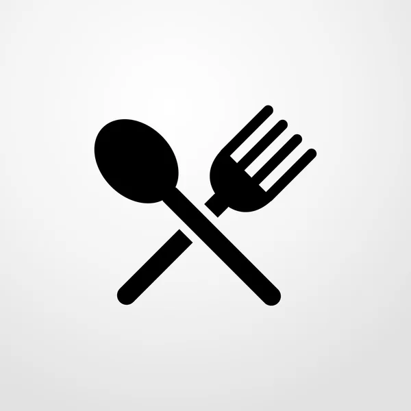 Knife and fork cross icon. flat design — Stock Vector