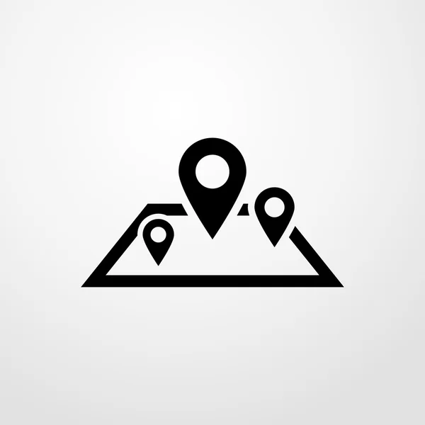 Ícone de mapa de localização. design plano — Vetor de Stock