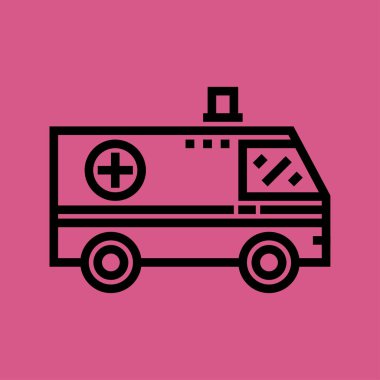 Ambulans simgesi. Düz tasarım