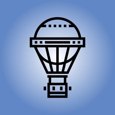 Balon yolculuğu simgesi. düz tasarım