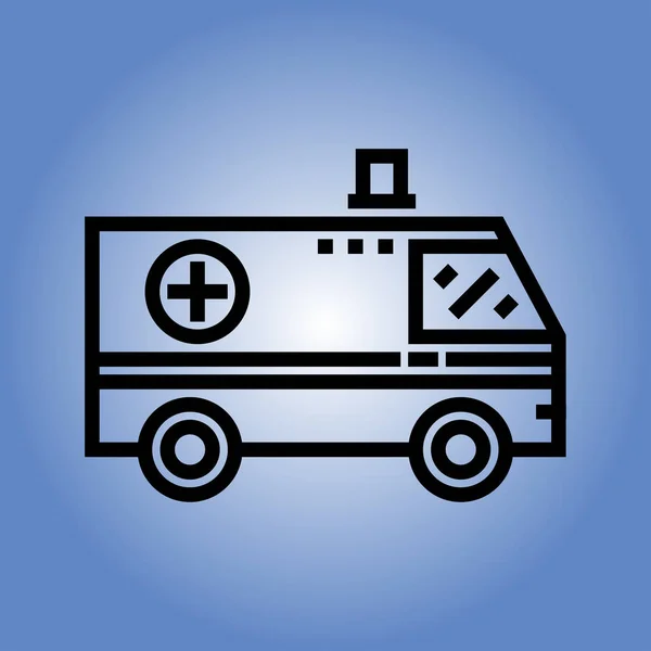 Krankenwagen-Symbol. flache Bauweise — Stockvektor