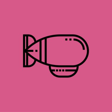 Zeppelin simgesi. düz tasarım