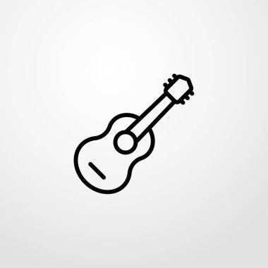 akustik gitar simgesi. düz tasarım
