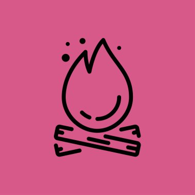 şenlik ateşi simgesi. düz tasarım