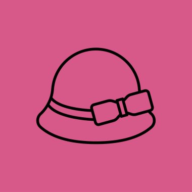 Bayanlar şapka simgesi. düz tasarım