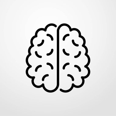 beyin simgesi. düz tasarım