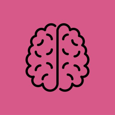 beyin simgesi. düz tasarım