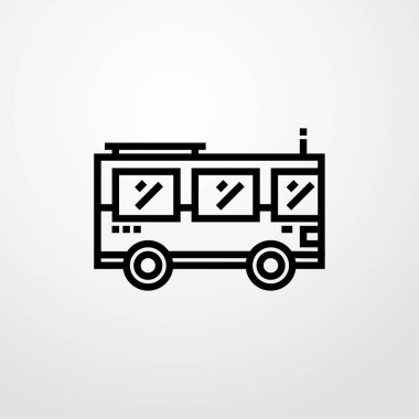 Otobüs simgesi. düz dizayn