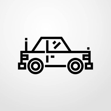 Araba ikonu. düz dizayn