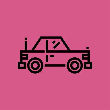 Araba ikonu. düz dizayn