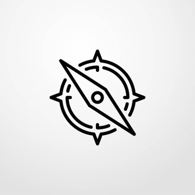 Pusula simgesini. Düz tasarım