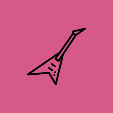 elektro gitar simgesi. düz tasarım