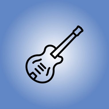 elektro gitar simgesi. düz tasarım