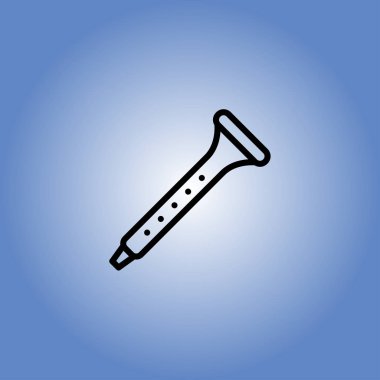 flüt simgesi. düz tasarım